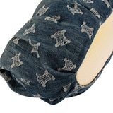 Celine Denim Ombre Monogram Croc-Embossed Leder Blason Pillow Crossbody Handbag