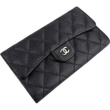 Chanel Quilted Caviar Leather Classic Flap Wallet