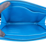 Bottega Veneta Blue Intrecciato Leather Clutch