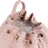 Chanel Woven Tweed Deauville Drawstring Bucket Backpack
