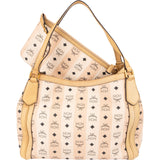 MCM Monogram Striped Visetos Canvas Stripe Hobo Shoulder Bag