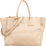 Prada Vitello Daino Leather Twin Pocket Luggage Shopper Handbag