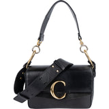 Chloé Black Leather C Shoulder Crossbody Bag