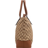 Gucci Monogram GG Canvas Web Large Tote Shoulder Bag