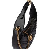 Gucci Matelassé Leather GG Marmont Half-Moon Mini Crossbody Shoulder Bag