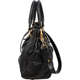 Miu Miu Black Vitello Lux Leather Satchel Handbag