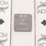 MCM White Monogram Visetos Liz Reversible Shopper Shoulder Bag