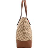 Gucci Monogram GG Canvas Web Tote Shoulder Bag