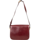 Celine Bordeaux Bocalf Flap Triomphe Shoulder Bag