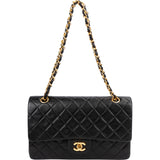 Chanel Quilted Lambskin Medium 24K Gold Double Flap Shoulder Bag