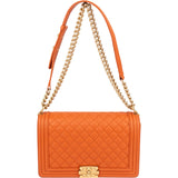 Chanel Quilted Lambskin Large Boy Single Crossbody Bag