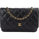 Chanel Quilted Caviar Leather CC Wallet On Chain Crossbody Bag