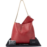 Saint Laurent Red Leather Talitha Suzanne Medium Bucket Shoulder Bag