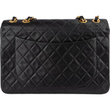 Chanel Quilted Lambskin 24K Gold Jumbo Single Flap Crossbody Bag