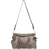 Miu Miu Grey Vitello Lux Leather Bow Satchel Handbag