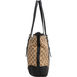 Gucci Monogram GG Canvas Trimmed Leather Tote Shoulder Bag