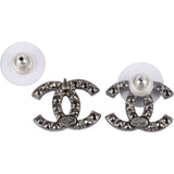 Chanel Crystals & Pearls Embelished CC Stud Earrings