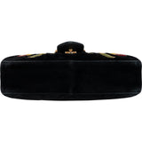 Gucci Monogram Velvet Small GG Marmont 'Loved' Embroidered Shoulder Crossbody Bag