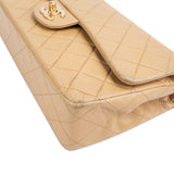 Chanel Quilted Lambskin Medium 24K Gold Double Flap Shoulder Bag