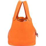 Hermès Tangerine Orange Taurillon Clemence Picotin Lock 18 (PM) Handbag
