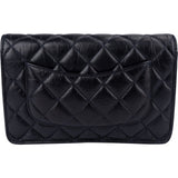 Chanel Quilted Crinkled Navy Lambskin 2.55 Reissue Wallet on Chain Crossbody Bag