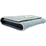Gucci Matelassé Denim Pearl GG Marmont Wallet