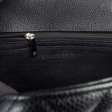 Chanel Quilted Caviar Leather Palladium Jumbo Single Flap Crossbody Bag