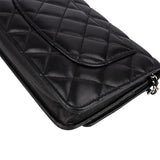 Chanel Quilted Lambskin Palladium Wallet On Chain Crossbody Bag