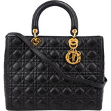 Christian Dior Quilted Cannage Lambskin Lady Dior Handbag