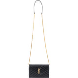Saint Laurent Grain De Poudre Monogram Wallet On Chain Crossbody Bag