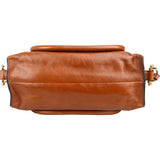 Chloé Brown Shine Calfskin Small Paraty Satchel Handbag