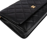 Chanel Quilted Caviar Leather Wallet On Chain Crossbody Bag