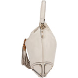 Gucci Leather GG Studded Indy Bamboo Hobo Handbag