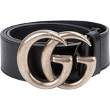 Gucci Black Leather GG Marmont Belt ( 80 / 32 )