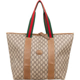 Gucci Monogram GG Supreme Canvas Vintage Large Web Shopper Shoulder Bag