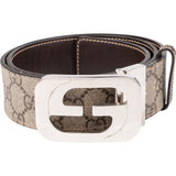 Gucci Monogram GG Supreme Canvas Leather Reversible G Buckle Belt (80 / 32)