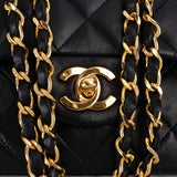 Chanel Quilted Lambskin 24K Gold Small Double Flap Shoulder Bag