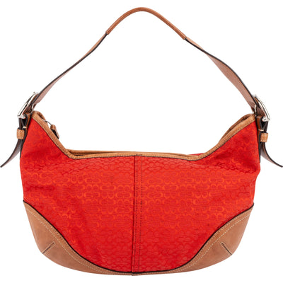 Coach Mini Monogram Signature Red Soho Hobo Shoulder Bag