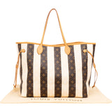 Louis Vuitton Striped Canvas Monogram Rayures Neverfull GM Shoulder Bag
