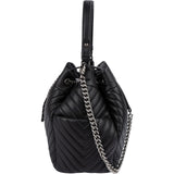 Chanel Chevron Leather Drawstring Crossbody Bag