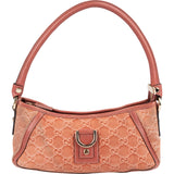 Gucci Monogram GG Suede Abbey D-Ring Pochette Shoulder Bag