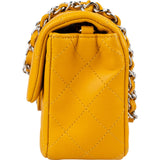 Chanel Quilted Lambskin Palladium Mini Rectangular Single Flap Crossbody Bag