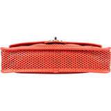 Chanel Perforated Leather Palladium Single Flap Shoulder Bag