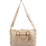 Prada Beige Vitello Shine Leather Bowler Handbag