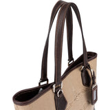 Prada Canvas Jacquard Emblem Tote Shoulder Bag