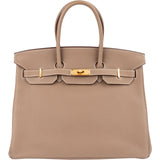Hermès Taupe Togo Leather Birkin 35 Handbag (2023)