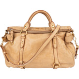 Miu Miu Vitello Lux Bow Satchel Handbag
