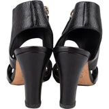Chanel Black Leather Ankle Cuff Patent Sandals Heels (35) - vintageandkickz