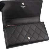 Chanel Quilted Lambskin Cambon Ligne Quilted Long Wallet