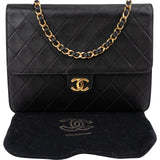 Chanel Quilted Lambskin Small 24K Gold Single Flap Shoulder Bag